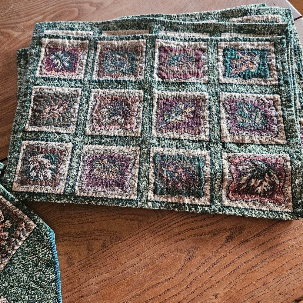 Fall Leaf Table Runner 67” Runnerand 8 Placemats Cottagecore‎ Grandma Fall Decor